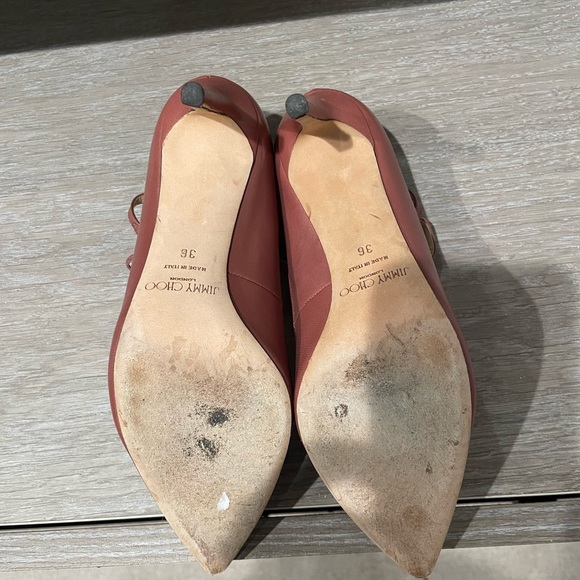 Leather Jimmy Choo double ankle strap pumps. - Picture 4 of 4